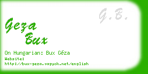 geza bux business card